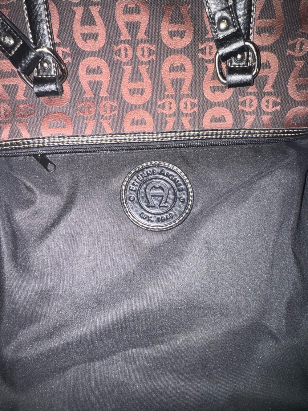 Etienne Aigner Brown Logo Satchel - Picture 12 of 17